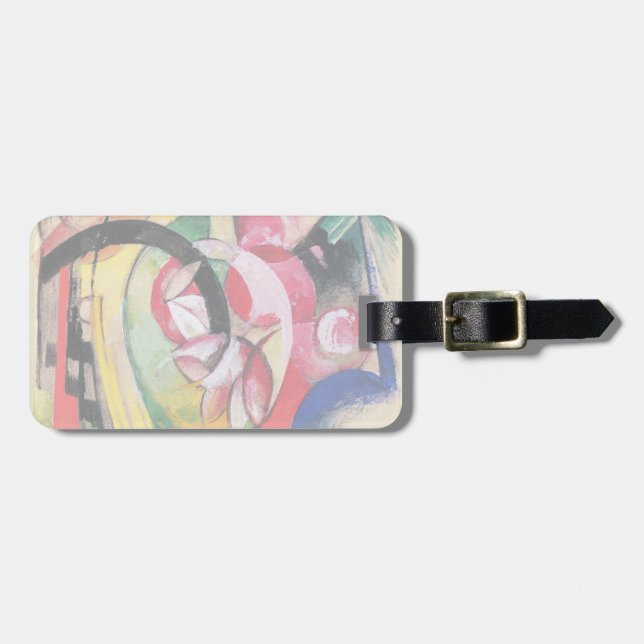 Abstrakte Formulare (auch: farbige Blume) von Fran Gepäckanhänger (Vorderseite horizontal)