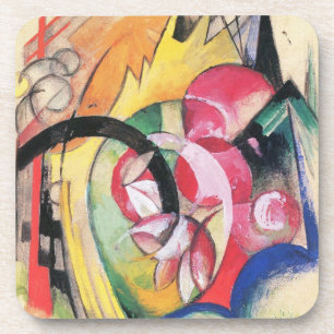 Abstrakte Formulare (auch: farbige Blume) von Fran Getränkeuntersetzer