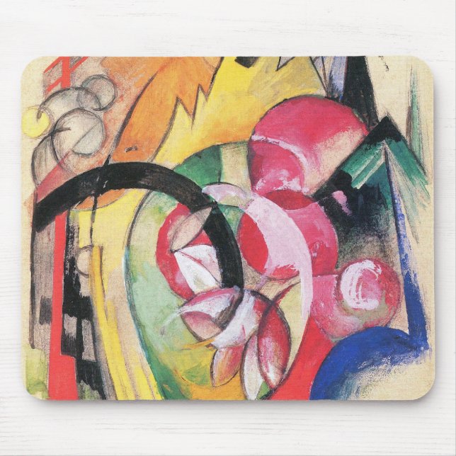 Abstrakte Formulare (auch: farbige Blume) von Fran Mousepad (Vorne)