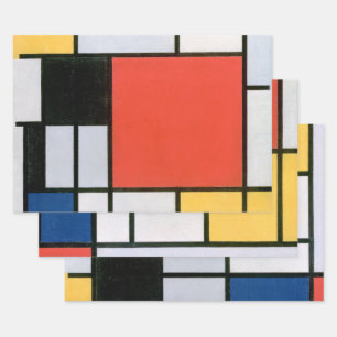 ABSTRAKTE FORMULIERTE MONDRIAN GESCHENKPAPIER SET