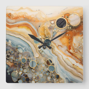 Abstrakte Fossile Wall-Uhr Quadratische Wanduhr