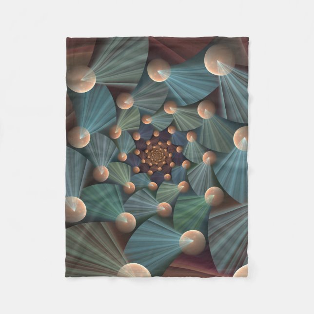 Abstrakte Fraktal Kunst mit tiefbraunem Schiefer B Fleecedecke (Vorderseite)