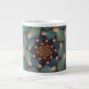 Abstrakte Fraktal Kunst mit tiefbraunem Schiefer B Jumbo-Tasse