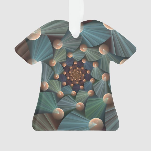 Abstrakte Fraktal Kunst mit tiefbraunem Schiefer B Ornament (Vorderseite)