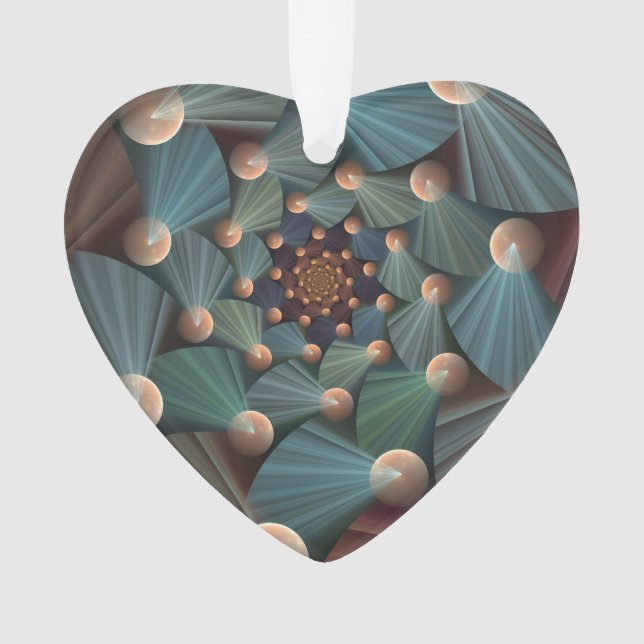 Abstrakte Fraktal Kunst mit tiefbraunem Schiefer B Ornament (Vorderseite)