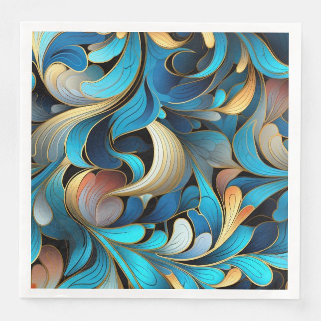 Abstrakte Fraktal-Muster Serviette (Vorderseite)