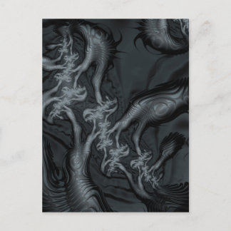 Abstrakte Fraktal-Muster und Formen. Fraktal Art Postkarte