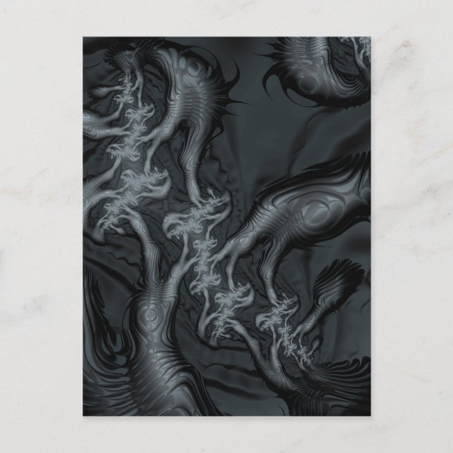 Abstrakte Fraktal-Muster und Formen. Fraktal Art Postkarte (Vorderseite)