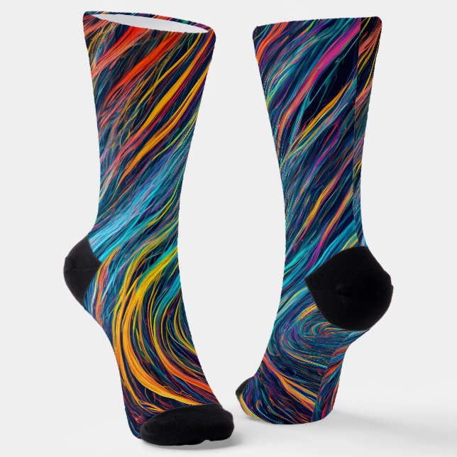 Abstrakte Fraktal-Textur Socken (Gewinkelt)