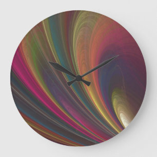Abstrakte fraktale Regenbogen-Rundwanduhr Große Wanduhr