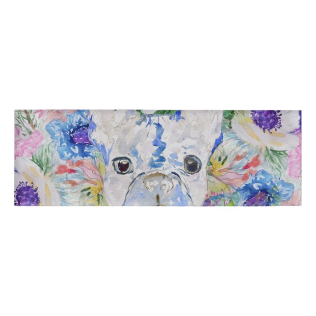 Abstrakte französische Bulldogfarbenfarbe Namenschild (Vorderseite)