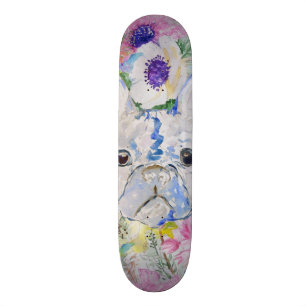 Abstrakte französische Bulldogfarbenfarbe Skateboard