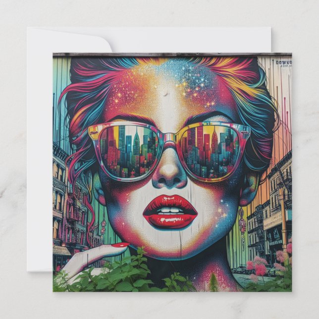 Abstrakte Frau in Sonnenbrille Karte (Vorderseite)