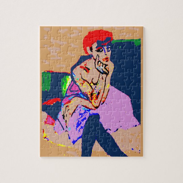 Abstrakte Frau in vielen Farben Puzzle (Vertikal)