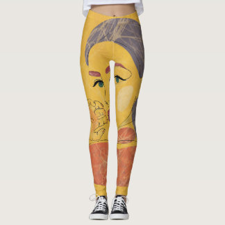 Abstrakte Frau: Minimalistisches Portrait Leggings