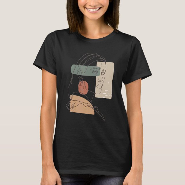 Abstrakte Frau Moderne Minimalistische Abstrakte L T-Shirt (Vorderseite)
