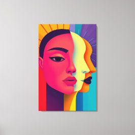 Abstrakte Frauen Gesichter Leinwanddruck