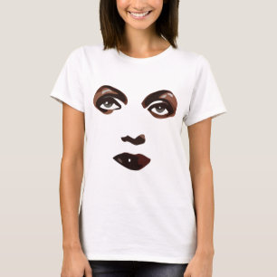Abstrakte Frauen sehen sich den Augen gegenüber T-Shirt