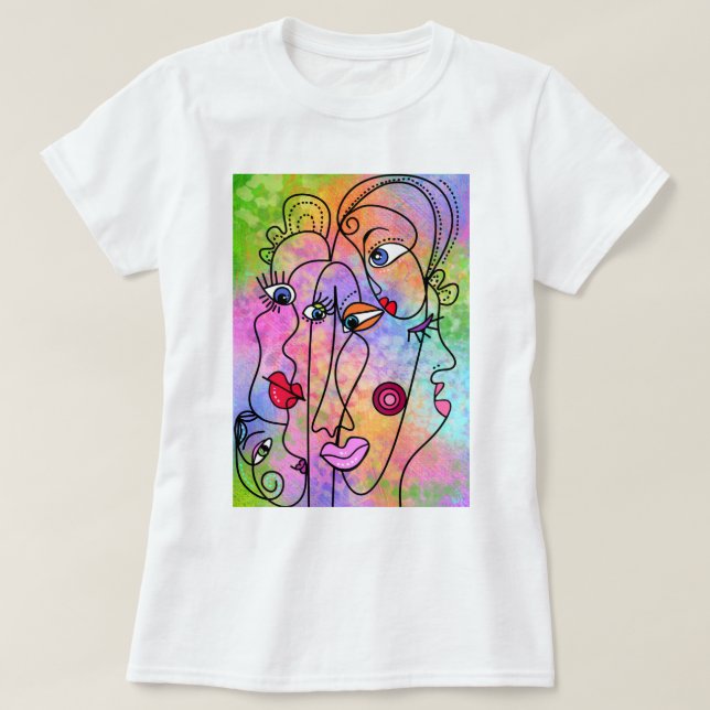 Abstrakte Frauen sehen T - Shirt Moderne Stilmaler (Design vorne)