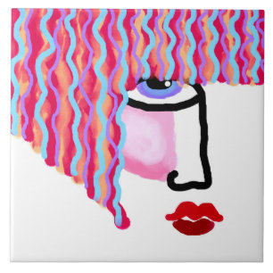 Abstrakte Frauengesicht Fliese