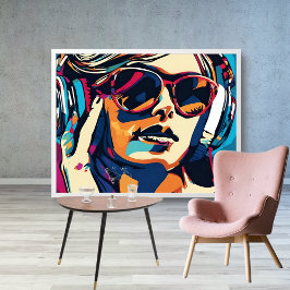Abstrakte Frauenmusik Pop Art 2 Poster