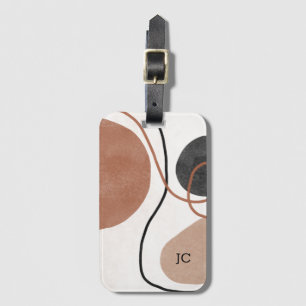 Abstrakte Freeform-Formen - braun und schwarz Gepäckanhänger