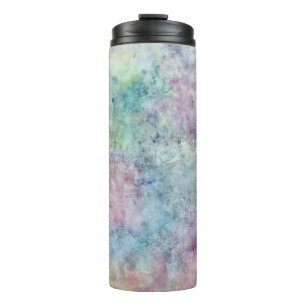 abstrakte freie Hand, die vom Watercolor zeichnet Thermosbecher