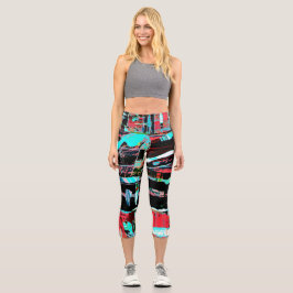 Abstrakte Freiheit – Maßgeschneiderte Yoga-Capris Capri Leggings