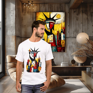 Abstrakte Freiheitsstatue Moderner Expressionism T-Shirt