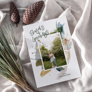 Abstrakte Frohe Festtage Individuelles Foto Feiertagskarte