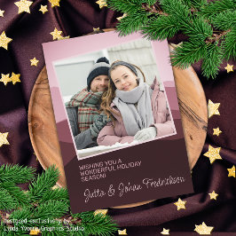 Abstrakte Frohe Festtage mit Charme in Rosa Postkarte