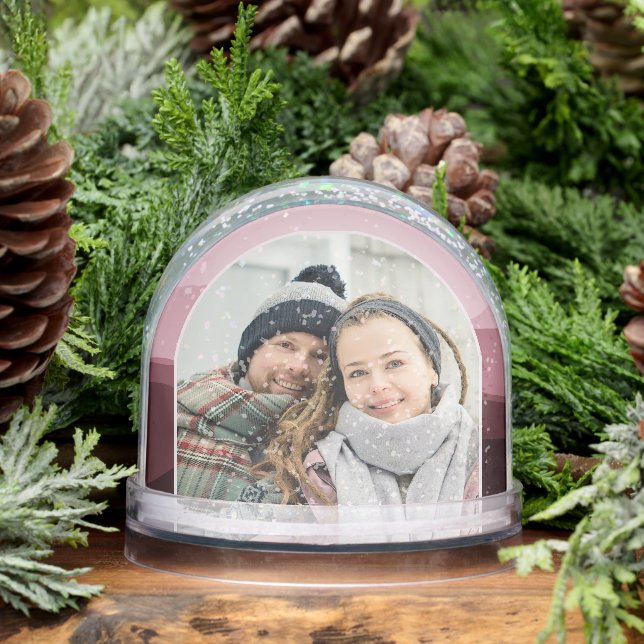 Abstrakte Frohe Festtage mit Charme in Rosa Schneekugeln (Winter)