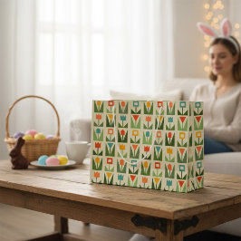 Abstrakte Frühlingsblumen Große Geschenktasche Geschenktüte