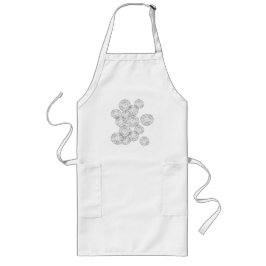 Abstrakte Frühlingsblumen in Schwarz-Weiß Lange Schürze
