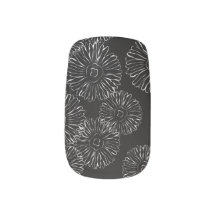 Abstrakte Frühlingsblumen in Schwarz-Weiß