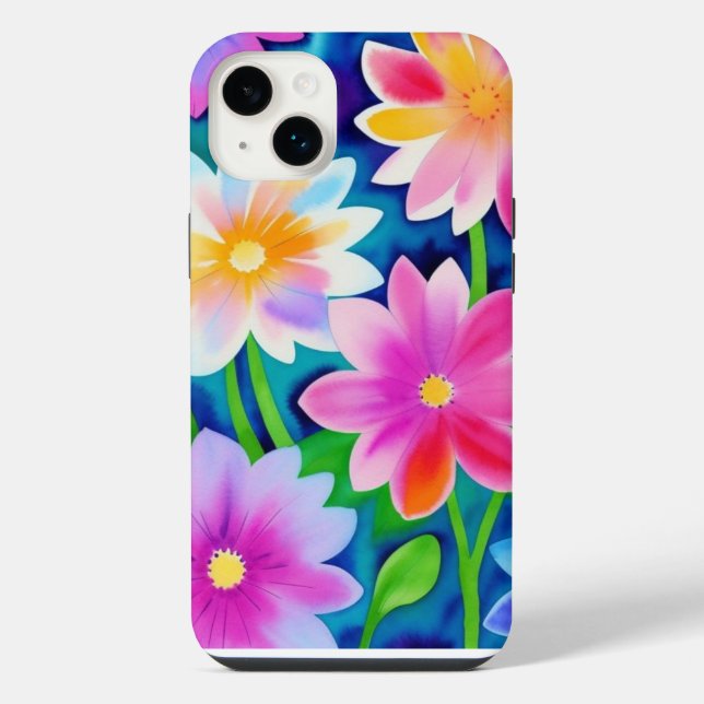 Abstrakte Frühlingsblumen iPhone Hülle (Rückseite)