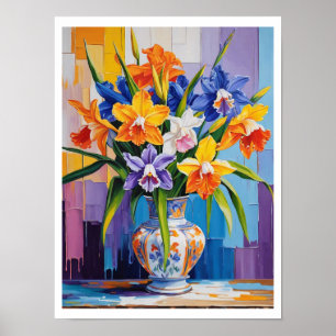 Abstrakte Frühlingsflorentücher Poster