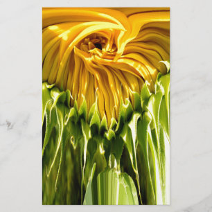 Abstrakte funkige Retro-Sonnenblume, erschreckende