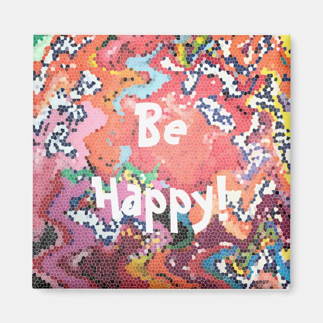 Abstrakte Funky Pink Pastelle Magnet (Vorne)