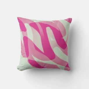 Abstrakte Funky Throw Kissen in Rosa und Grau