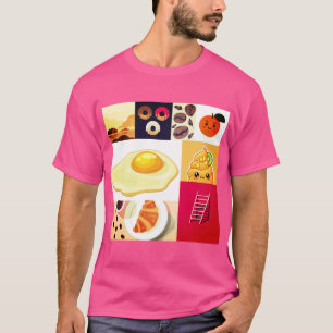 Abstrakte Fusion – Ei, Eis, Leiter & Kaffee T-Shirt