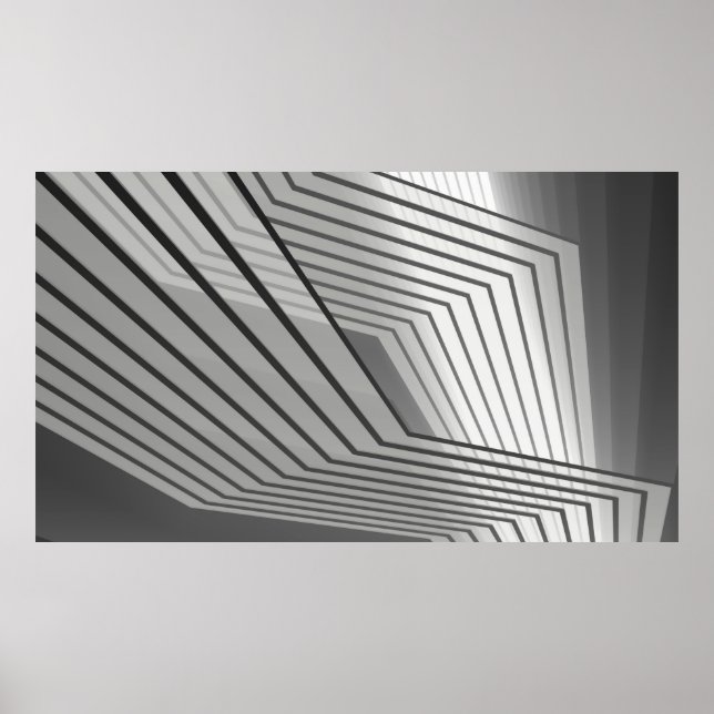 Abstrakte futuristische Architektur Hintergrund 3d Poster (Vorne)