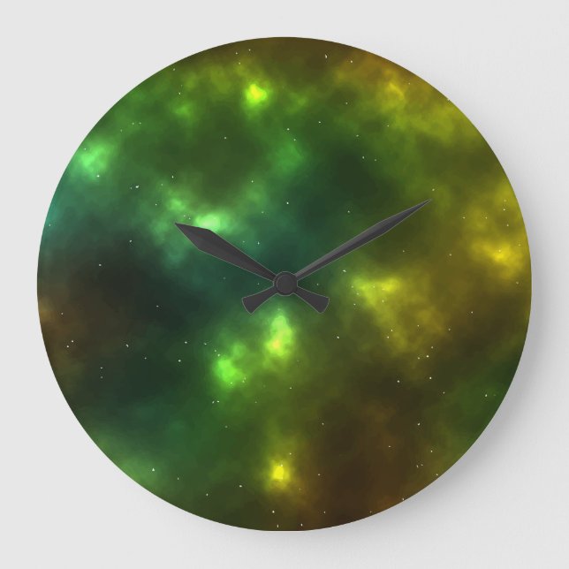 Abstrakte Galaxiekonstellationen Digitale Kunst: I Große Wanduhr (Vorderseite)