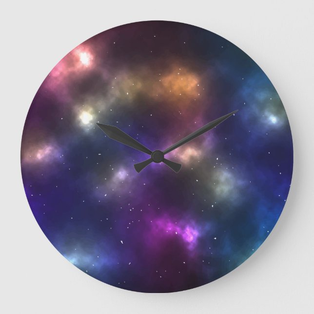 Abstrakte Galaxiekonstellationen Digitale Kunst: V Große Wanduhr (Vorderseite)