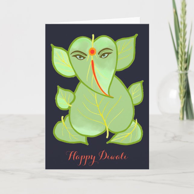 Abstrakte Ganesha glückliche Diwali Gruß-Karte Karte (Vorderseite)