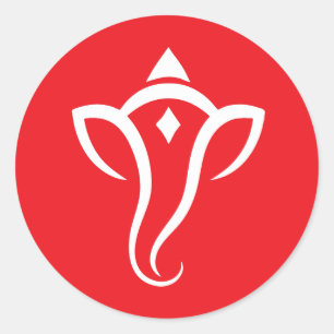 Abstrakte Ganesha-Symbolgestaltung Runder Aufkleber