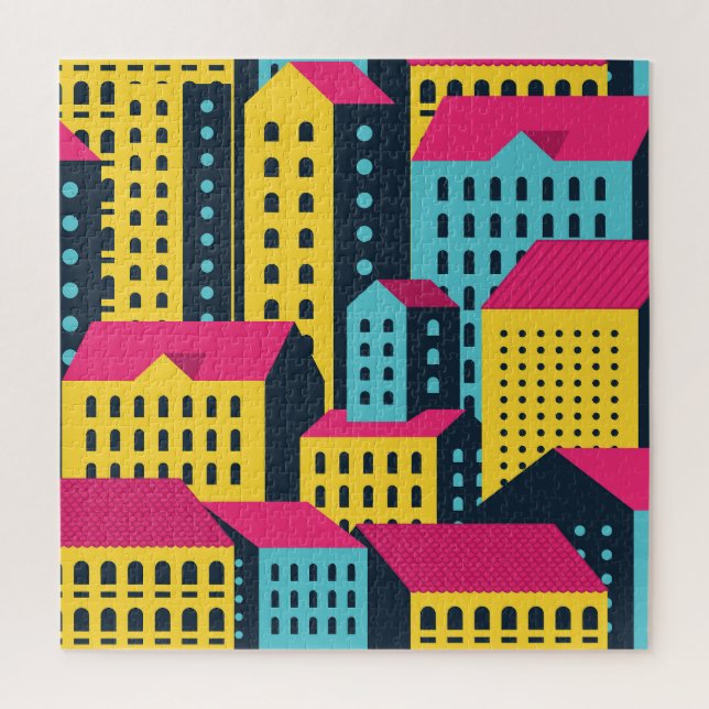 Abstrakte Gebäude Landschaft Vintag Puzzle (Vertikal)