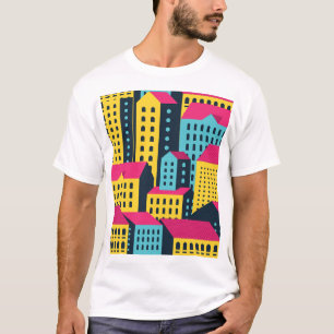 Abstrakte Gebäude Landschaft Vintag T-Shirt