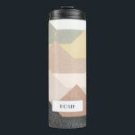 Abstrakte Gebirgsgestaltung Thermosbecher<br><div class="desc">Abstrakte Berge bedrückten Design mit Pastellfarben.</div>