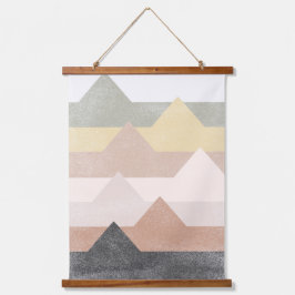 Abstrakte Gebirgsgestaltung Wandteppich Mit Holzrahmen